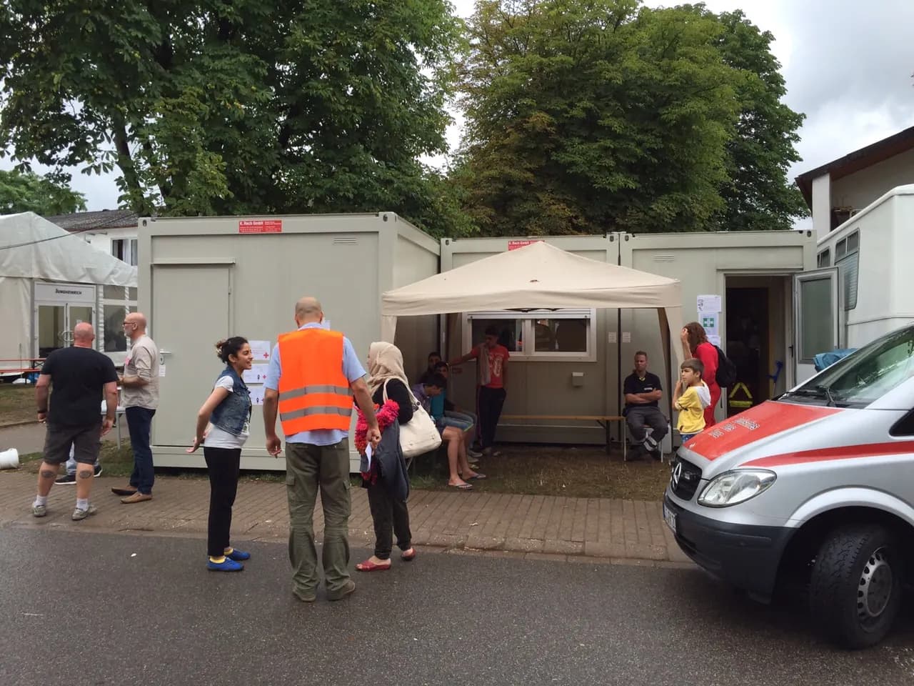 Container der Hebammenambulanz in der Landesaufnahmestelle Lebach