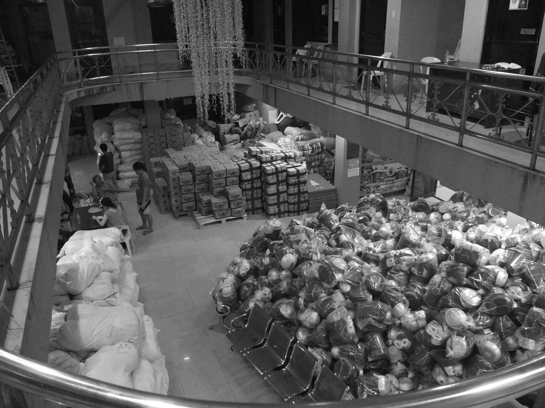 Relief supplies from an earlier emergency mission of the association, Tanauan 2013