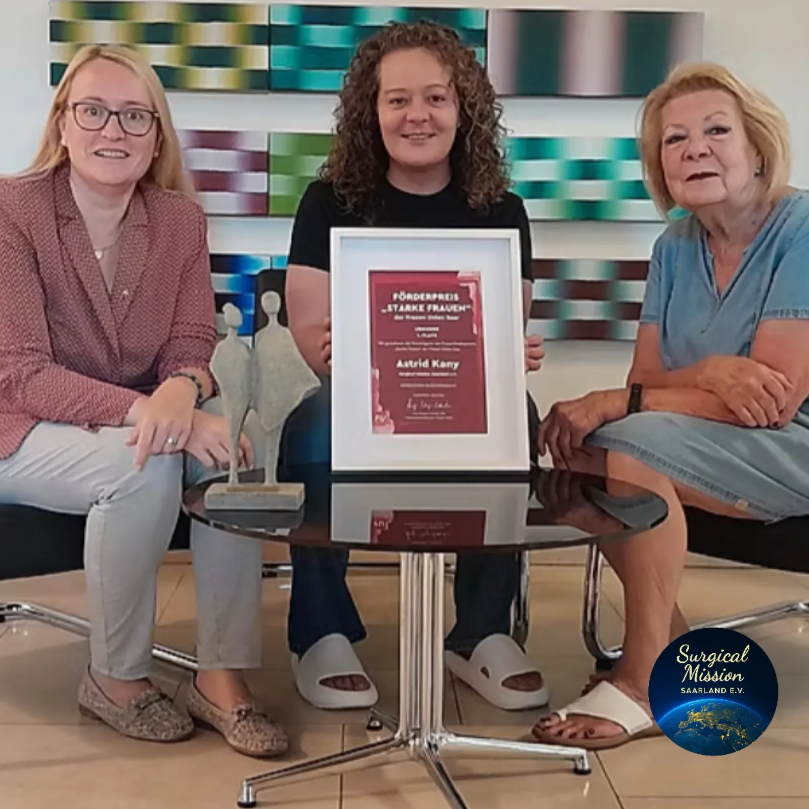Astrid Kany with the STARKE FRAUEN award of the Frauen Union Saar