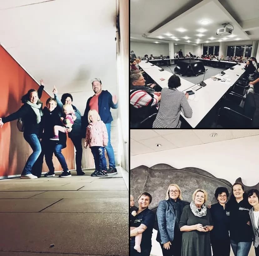 The team presenting at the Saarland state parliament, November 2022